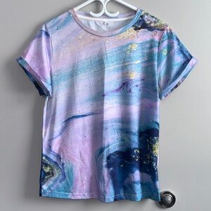 NEW! Pixie Lady Elegant Marble Print Short Sleeve Tee